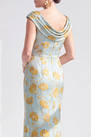 Load image into Gallery viewer, Dusty Green Mermaid Long Floral Mother of the Bride Dress with Slit