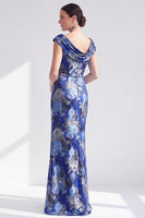 Load image into Gallery viewer, Dusty Green Mermaid Long Floral Mother of the Bride Dress with Slit