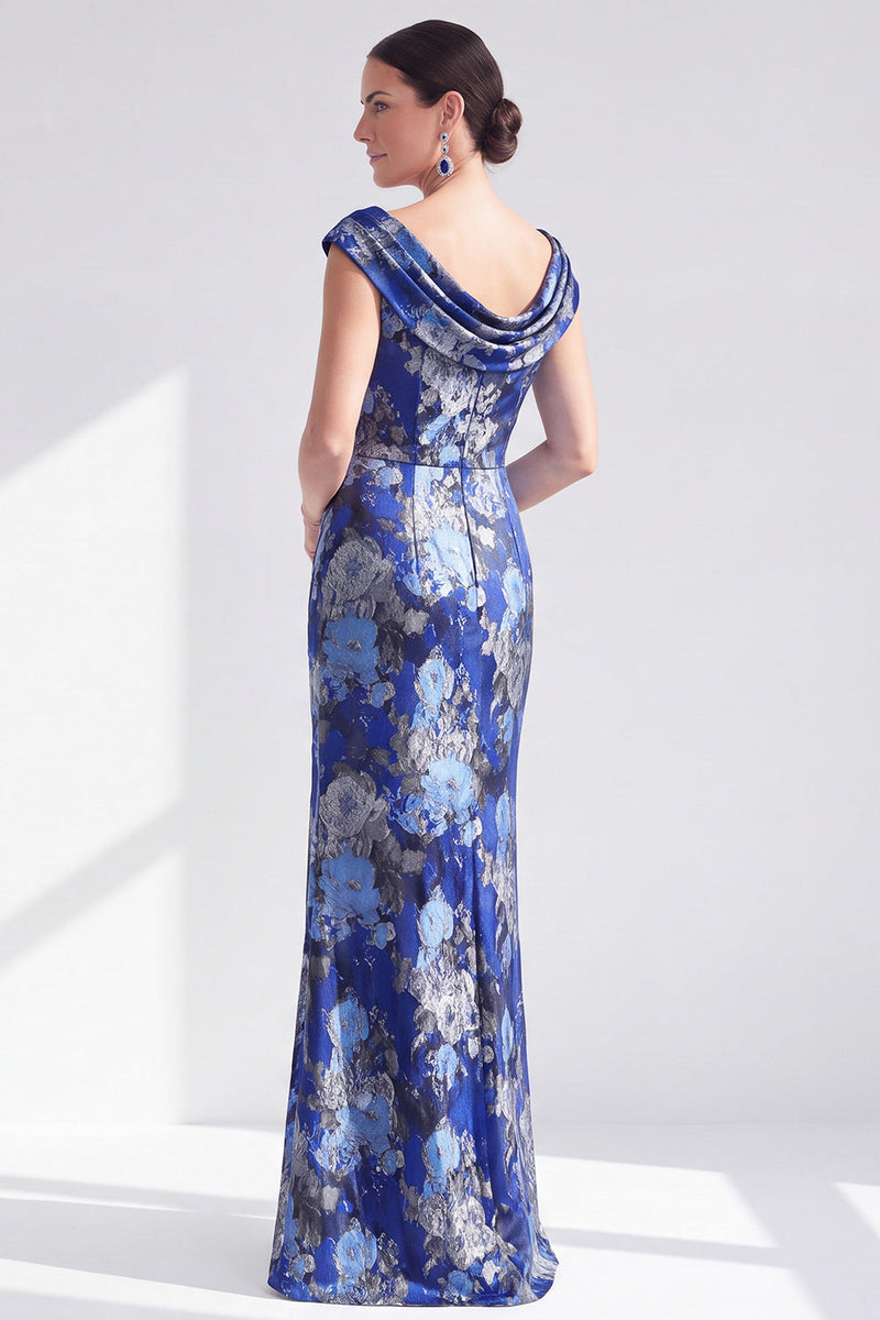 Load image into Gallery viewer, Dusty Green Mermaid Long Floral Mother of the Bride Dress with Slit