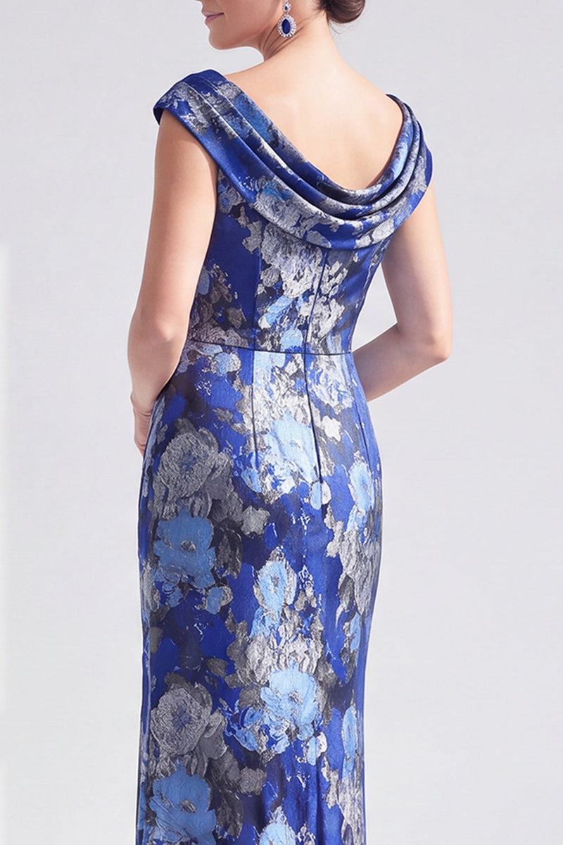 Load image into Gallery viewer, Dusty Green Mermaid Long Floral Mother of the Bride Dress with Slit