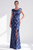 Load image into Gallery viewer, Dusty Green Mermaid Long Floral Mother of the Bride Dress with Slit