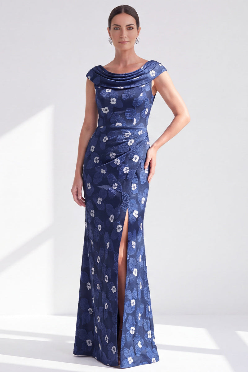 Load image into Gallery viewer, Dusty Green Mermaid Long Floral Mother of the Bride Dress with Slit
