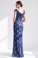 Load image into Gallery viewer, Dusty Green Mermaid Long Floral Mother of the Bride Dress with Slit