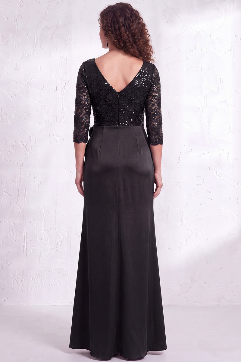 Load image into Gallery viewer, Sparkly Burgundy Floral Ruffled Mermaid Long Mother of the Bride Dress with Lace