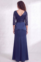Load image into Gallery viewer, Sparkly Burgundy Floral Ruffled Mermaid Long Mother of the Bride Dress with Lace
