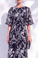 Load image into Gallery viewer, Green Orange Floral Mermaid Long Mother of the Bride Dress with Sleeves