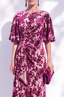 Load image into Gallery viewer, Green Orange Floral Mermaid Long Mother of the Bride Dress with Sleeves