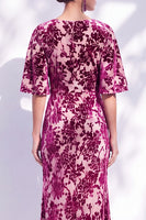 Load image into Gallery viewer, Green Orange Floral Mermaid Long Mother of the Bride Dress with Sleeves