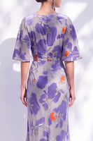 Load image into Gallery viewer, Green Orange Floral Mermaid Long Mother of the Bride Dress with Sleeves