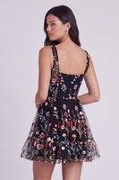 Load image into Gallery viewer, Ivory Square Neck Corset A Line Floral Short Cocktail Dress
