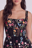 Load image into Gallery viewer, Ivory Square Neck Corset A Line Floral Short Cocktail Dress