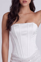 Load image into Gallery viewer, Ivory Lace Corset Strapless Tight Ruched Short Cocktail Dress