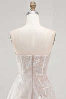 Load image into Gallery viewer, Ivory A-Line Strapless Floral Short Graduation Dress