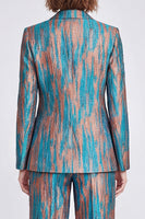 Load image into Gallery viewer, Blue Peak Lapel Printed 2 Piece Work Suits with Pockets