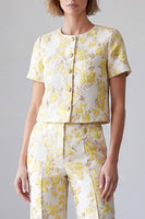 Load image into Gallery viewer, Light Yellow 2 Piece Round Neck Prom Suits with Sleeves