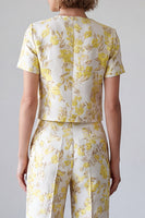 Load image into Gallery viewer, Light Yellow 2 Piece Round Neck Prom Suits with Sleeves