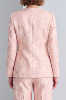 Load image into Gallery viewer, Pink Round Neck Floral Single Breasted 2 Piece Prom Suits