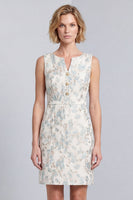 Load image into Gallery viewer, Light Blue V-Neck Bodycon Short Work Dress with Buttons