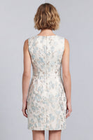 Load image into Gallery viewer, Light Blue V-Neck Bodycon Short Work Dress with Buttons