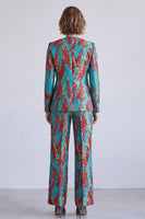 Load image into Gallery viewer, Yellow and Purple V-Neck Printed Single Breasted 2 Piece Prom Suits
