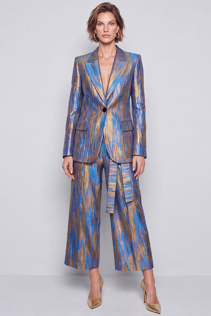 Load image into Gallery viewer, Blue Peak Lapel One Button 2 Piece Work Suits