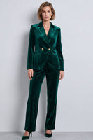 Load image into Gallery viewer, Olive Velvet 2 Piece Double Breasted Peak Lapel Work Suits
