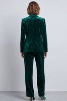 Load image into Gallery viewer, Olive Velvet 2 Piece Double Breasted Peak Lapel Work Suits