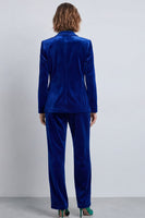 Load image into Gallery viewer, Olive Velvet 2 Piece Double Breasted Peak Lapel Work Suits