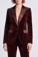 Load image into Gallery viewer, Fitted Royal Blue Velvet Peak Lapel 2 Piece Work Suits