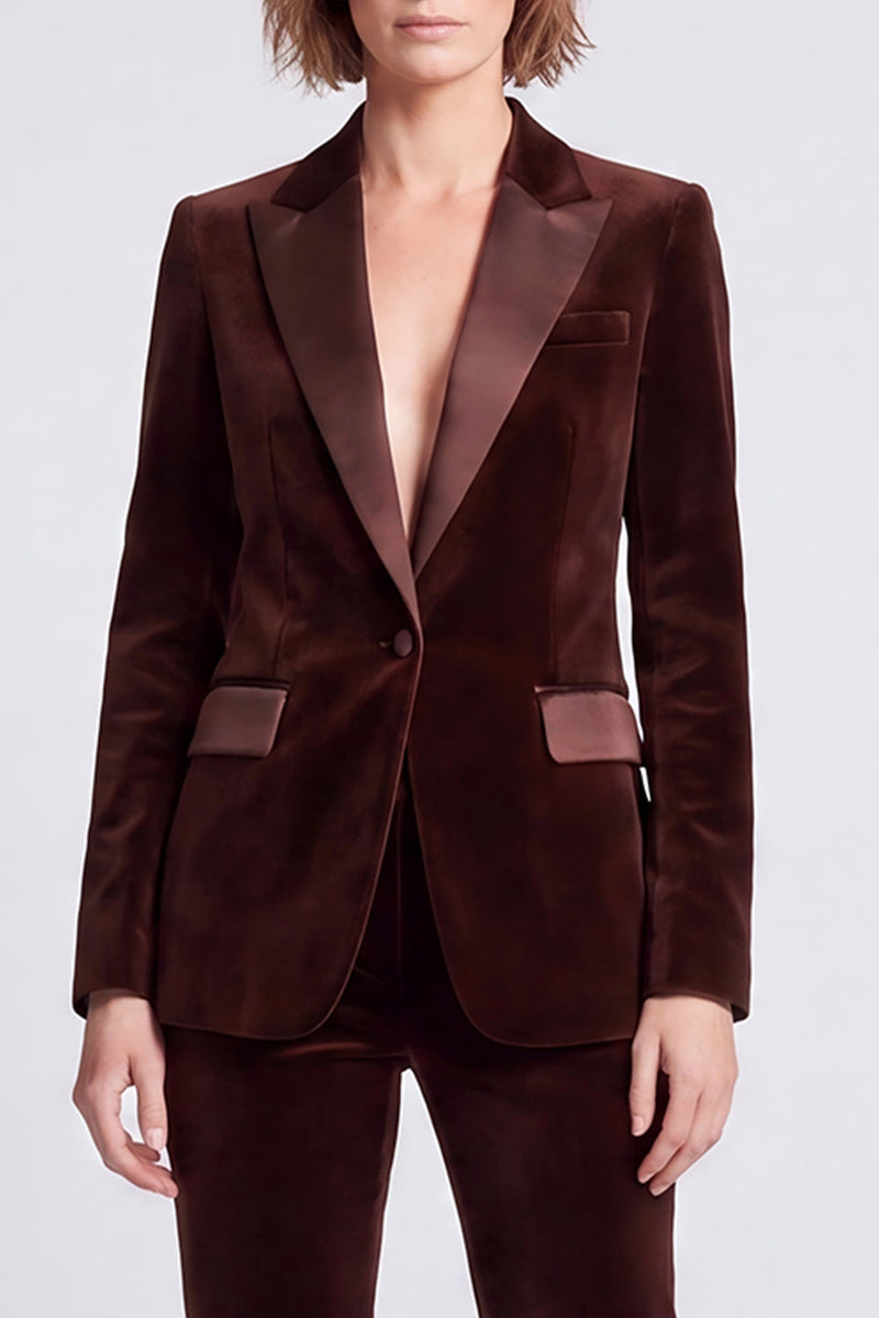 Load image into Gallery viewer, Fitted Royal Blue Velvet Peak Lapel 2 Piece Work Suits