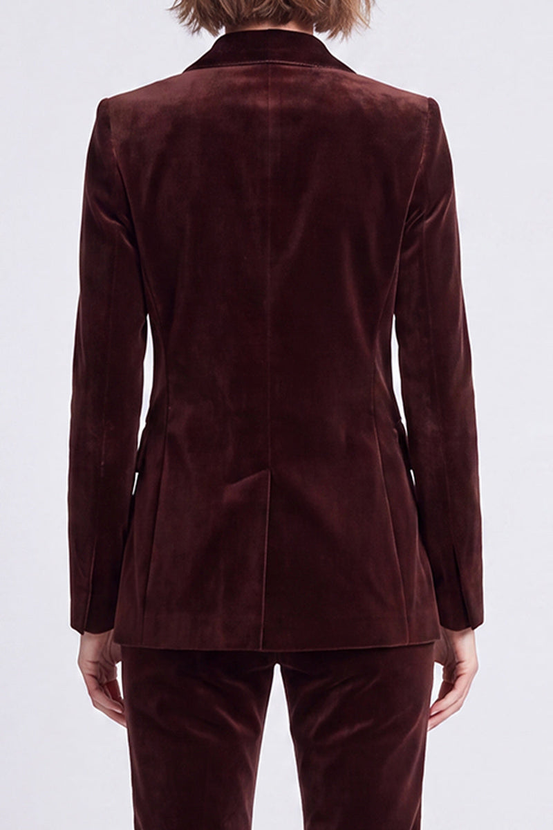 Load image into Gallery viewer, Fitted Royal Blue Velvet Peak Lapel 2 Piece Work Suits