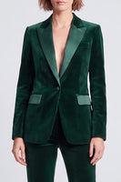 Load image into Gallery viewer, Fitted Royal Blue Velvet Peak Lapel 2 Piece Work Suits