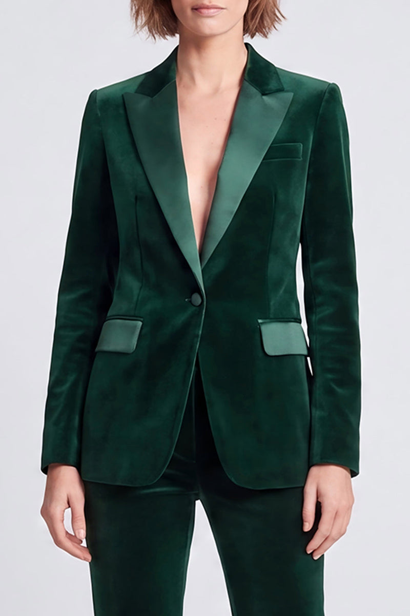 Load image into Gallery viewer, Fitted Royal Blue Velvet Peak Lapel 2 Piece Work Suits