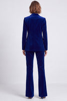 Load image into Gallery viewer, Fitted Royal Blue Velvet Peak Lapel 2 Piece Work Suits