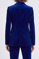 Load image into Gallery viewer, Fitted Royal Blue Velvet Peak Lapel 2 Piece Work Suits