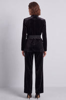 Load image into Gallery viewer, Dark Green V-Neck Velvet 2 Piece Work Suits with 3D Flowers