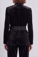 Load image into Gallery viewer, Dark Green V-Neck Velvet 2 Piece Work Suits with 3D Flowers