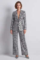Load image into Gallery viewer, Black and White Sequin Peak Lapel Striped 2 Piece Work Suits