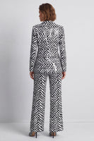 Load image into Gallery viewer, Black and White Sequin Peak Lapel Striped 2 Piece Work Suits