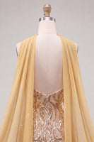 Load image into Gallery viewer, Sparkly Blue Sequin Tight Short Cocktail Dress with Neck Scarf