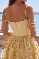 Load image into Gallery viewer, Floral Pink Beaded Cold Shoulder A-Line Short Corset Cocktail Dress