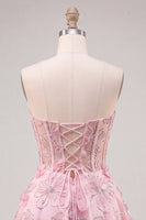 Load image into Gallery viewer, Sparkly Lilac Floral Corset A-Line Short Cocktail Dress