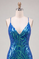 Load image into Gallery viewer, Sparkly Gold Sequin Tight V-Neck Short Cocktail Dress