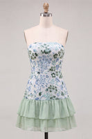 Load image into Gallery viewer, Sparkly Dusty Rose Floral Sequin Ruffled Short Cocktail Dress