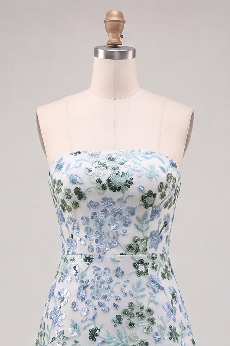 Load image into Gallery viewer, Sparkly Dusty Rose Floral Sequin Ruffled Short Cocktail Dress