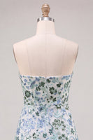 Load image into Gallery viewer, Sparkly Dusty Rose Floral Sequin Ruffled Short Cocktail Dress