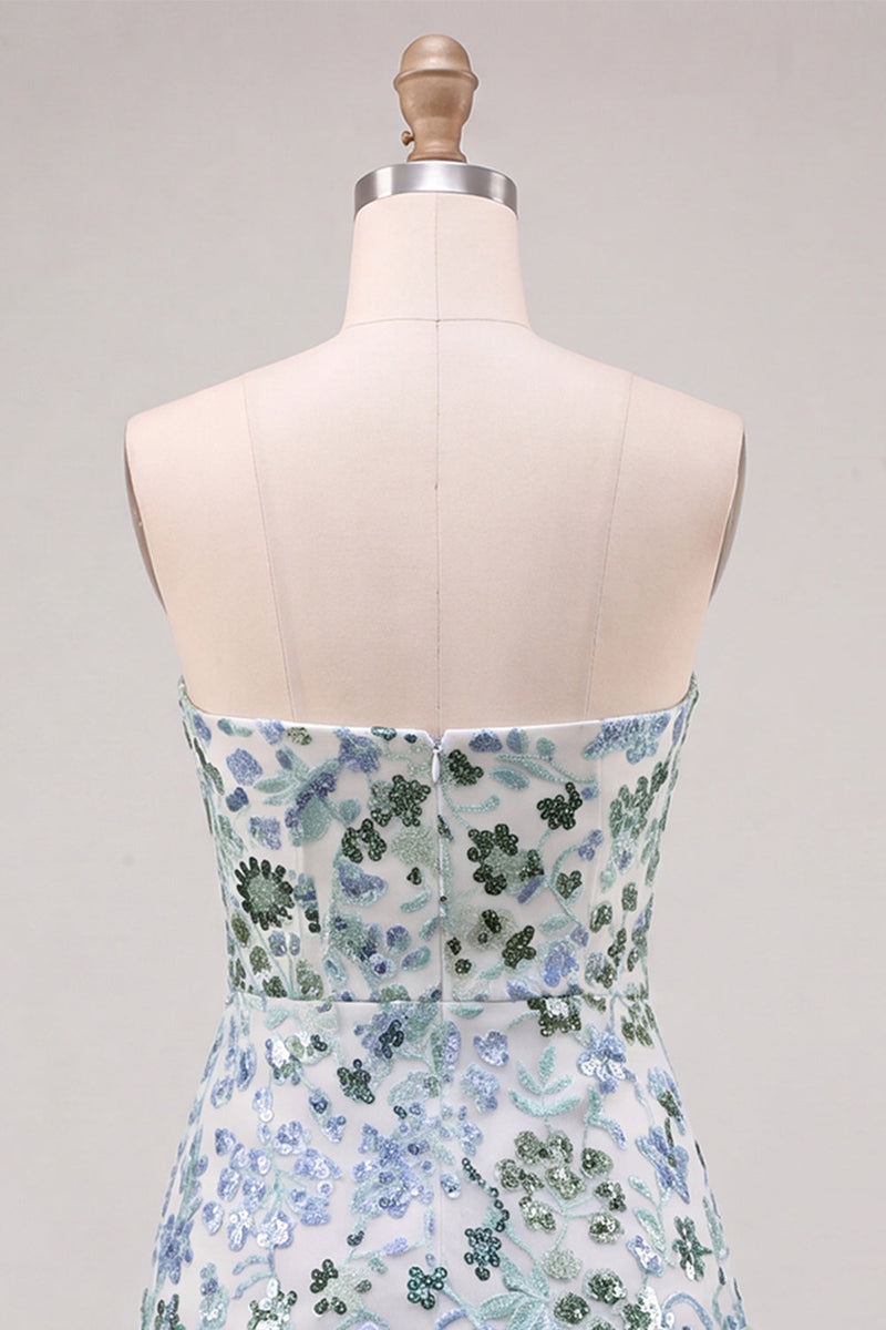 Load image into Gallery viewer, Sparkly Dusty Rose Floral Sequin Ruffled Short Cocktail Dress