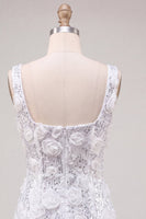 Load image into Gallery viewer, Ivory Floral Sparkly Sequin Short Tight Cocktail Dress with Slit