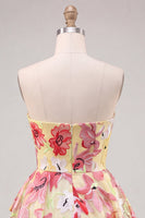 Load image into Gallery viewer, Floral Sparkly Pink Sweetheart Beaded Short Cocktail Dress