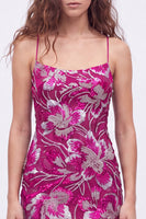 Load image into Gallery viewer, Dark Green Sparkly Floral Tight Beaded Short Cocktail Dress